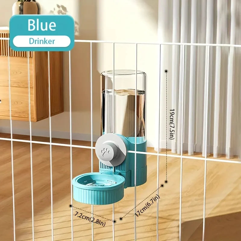 Pet Hanging Water Dispenser & Feeder Bowl