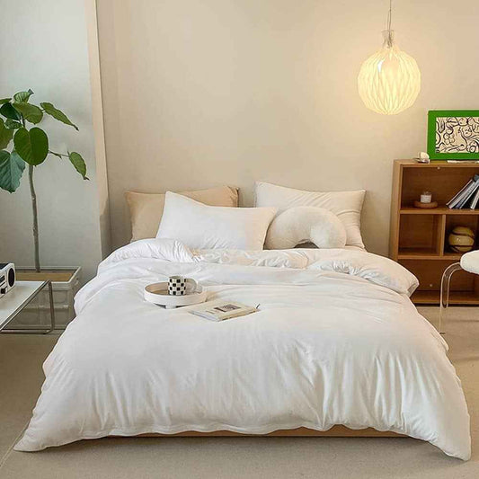 White Bedding Comforter Sets Queen White Plain Bed Comforter Set Solid White Bedding Comforter Queen Boys Girls Women Men Bed Comforter Cotton Comforter 3Pcs Comforter Sets Queen
