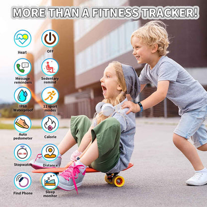 Kids Watch Fitness Tracker, Fitness Watches for Kids, Activity Tracker with Pedometers, Stopwatch, IP68 Waterproof, 11 Sport Modes Smart Watch for Kids Age 6-16 Years Old