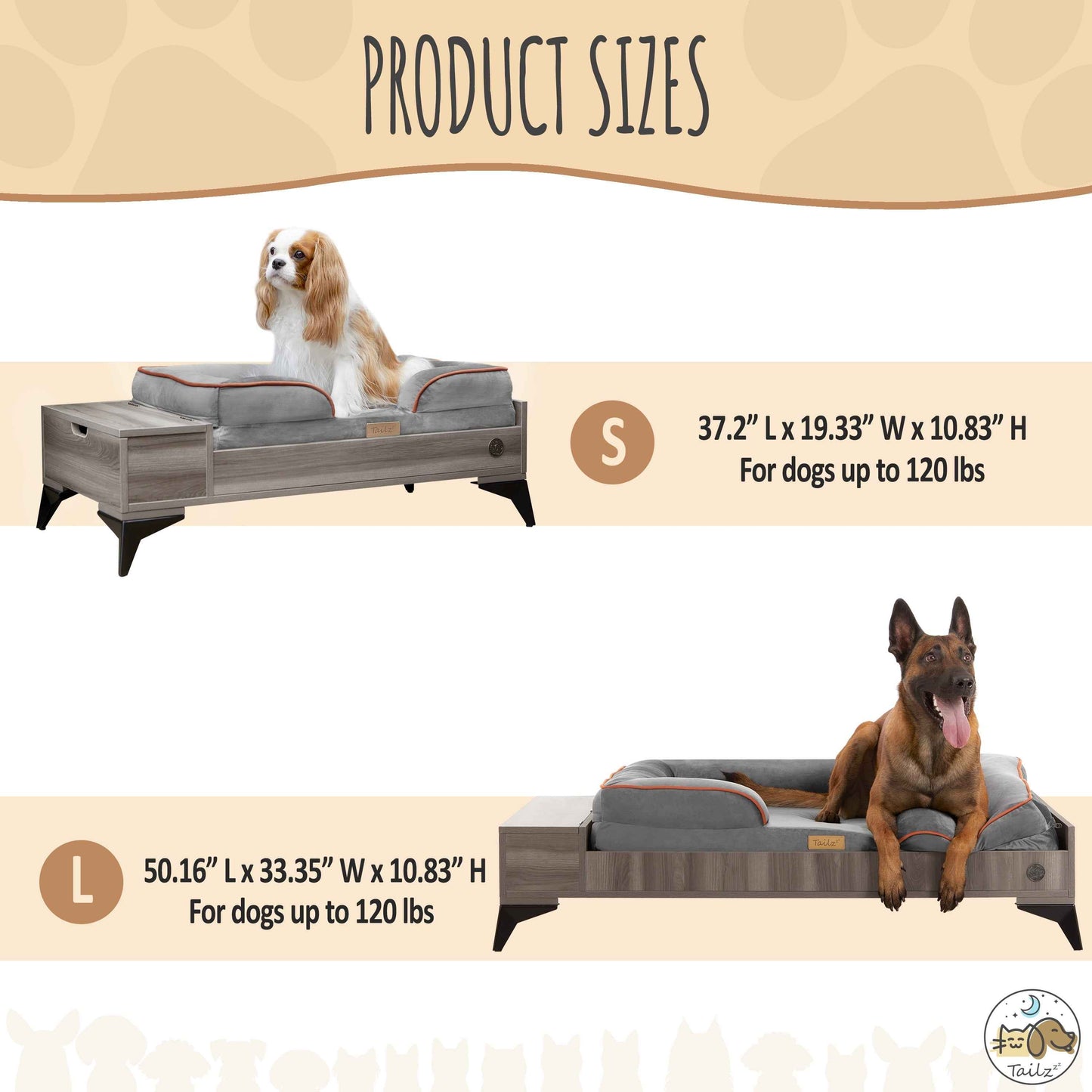 Wyatt Wooden Pet Bed with Mattress | Large to Extra Large Greenguard Gold Certified Dog Bed