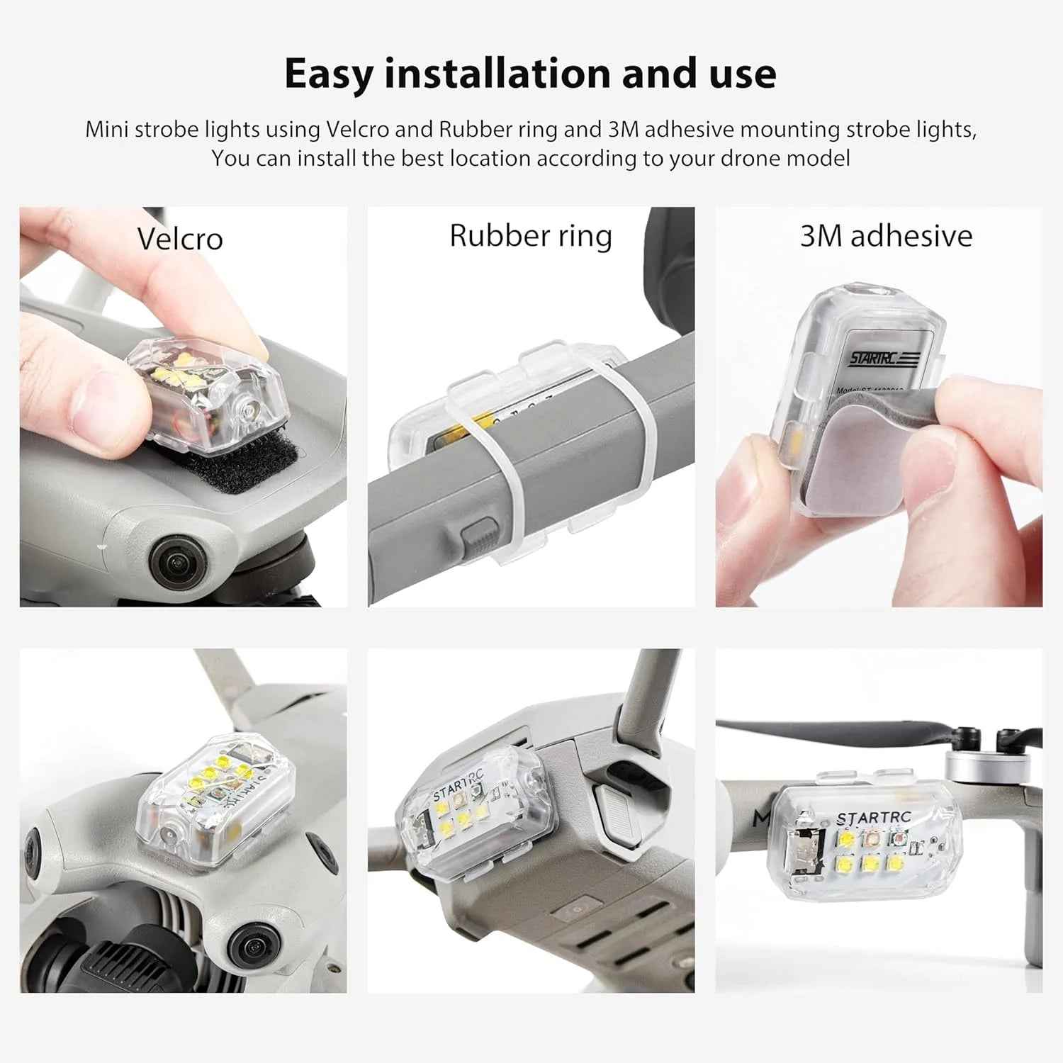 Drone Strobe Light, anti Collision Light, Rechargable Flash Led Lamp Light for FAA Drone Night Flying, Fits for DJI Mini 4 Pro, Avata 2,Mini 4K,Air 3, Mavic 3 and All RC Drones Accessory