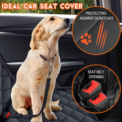 Dog Car Seat Cover, Back Seat Cover for Dogs Pet Car Seat Protector Waterproof Bench Car Seat Cover, Non-Slip Reat Seat Cover Fits Middle Armrest for Most Cars Trucks Suvs - Black