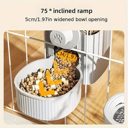 Pet Hanging Water Dispenser & Feeder Bowl