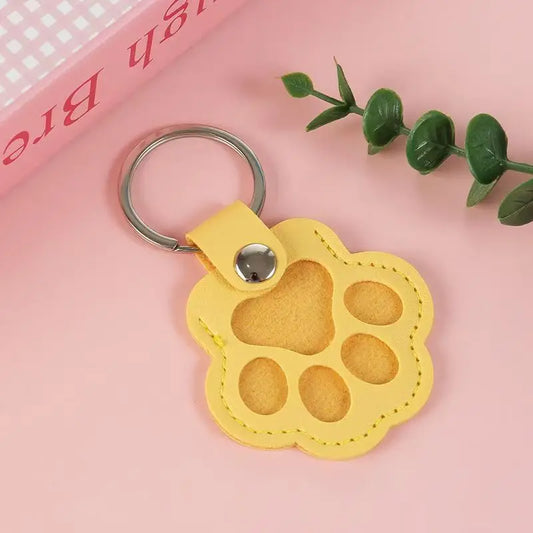PU Leather Pet Hair Memorial Keychain