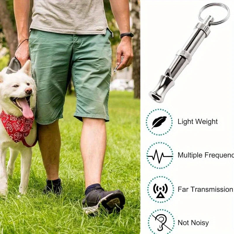 Adjustable Sound Pitch Dog Whistle With Keychain