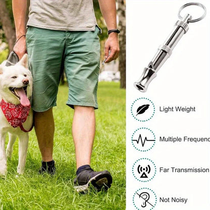Adjustable Sound Pitch Dog Whistle With Keychain