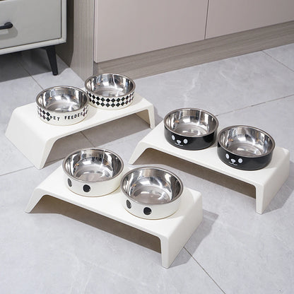 Raised Stand with Double Stainless Steel Bowls