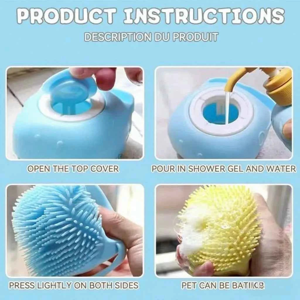 Silicone Dog Bath Massage Gloves Brush.