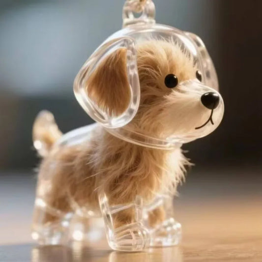 Cute Dog Hair Storage Capsule Keychain