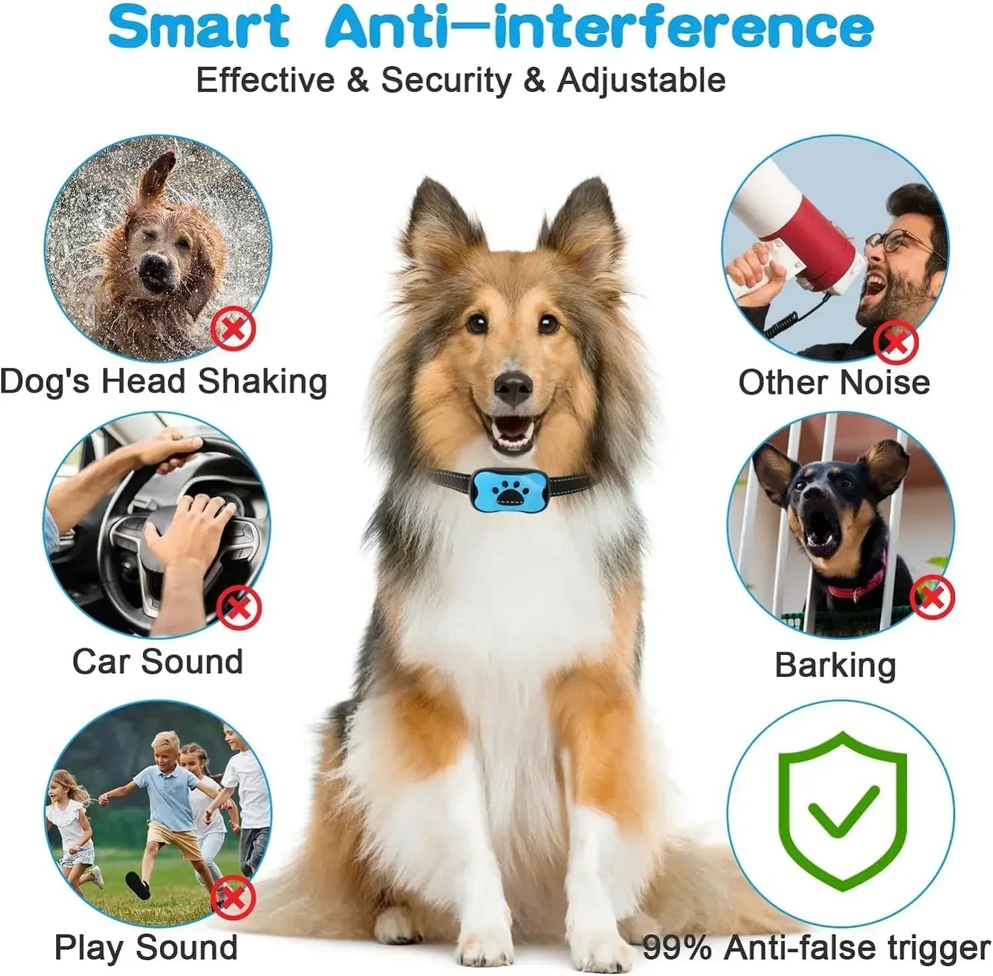 USB Rechargeable Dogs Training Anti-Bark Collar