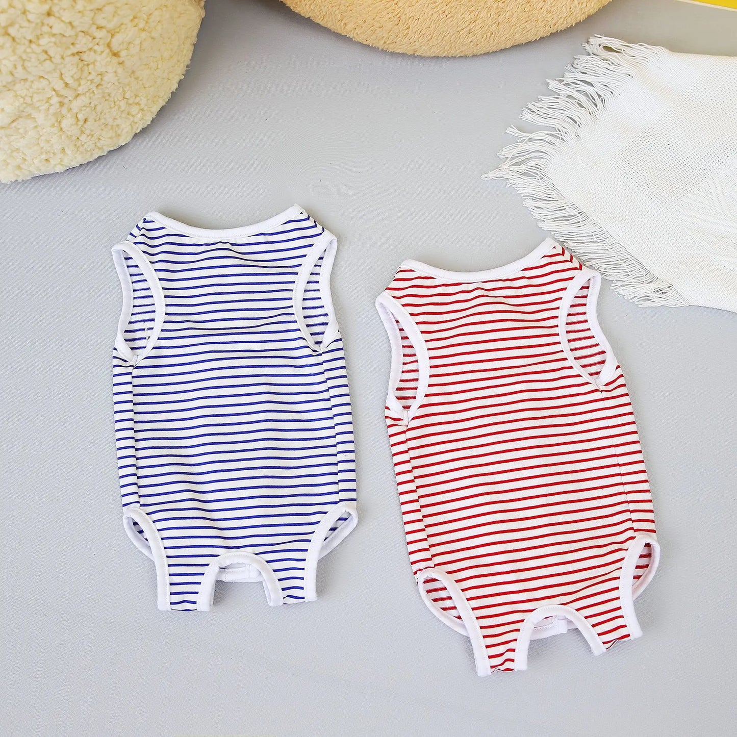 Striped Cat Sterilization Cat Suit
