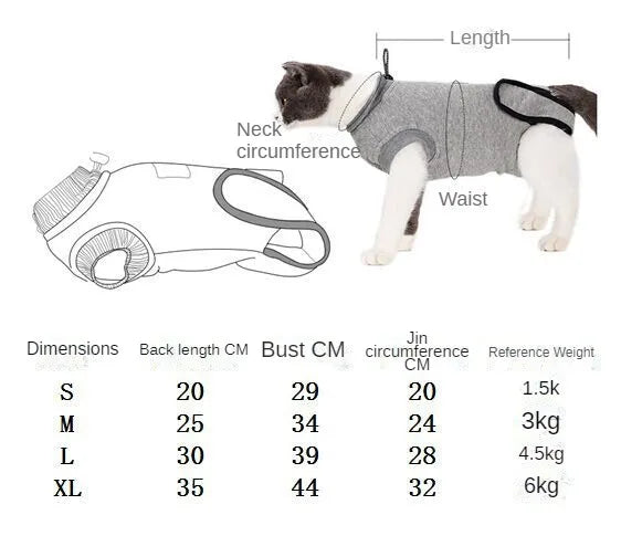 Striped Cat Sterilization Cat Suit
