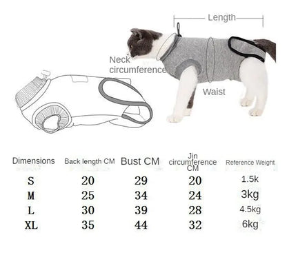 Striped Cat Sterilization Cat Suit
