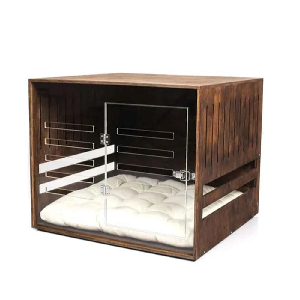 Heavy Duty Dog Crate Furniture Solid Wood Puppy Pet Cages Crates for Large Dogs Modern Indoor Wooden Dog Crate Kennel House