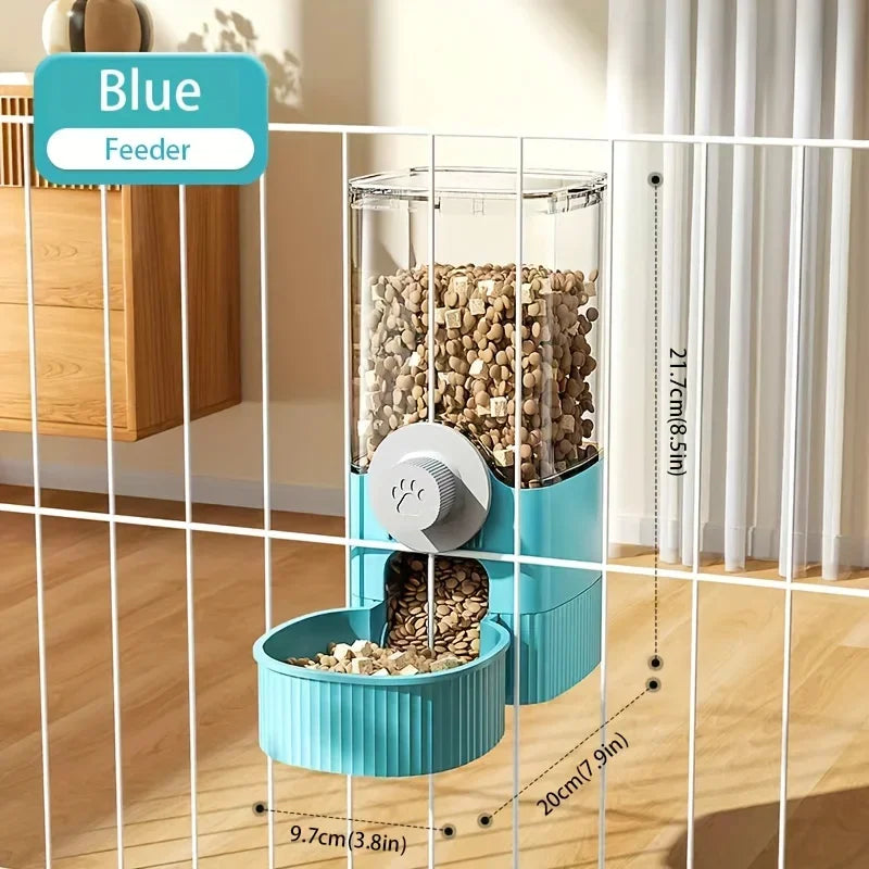 Pet Hanging Water Dispenser & Feeder Bowl