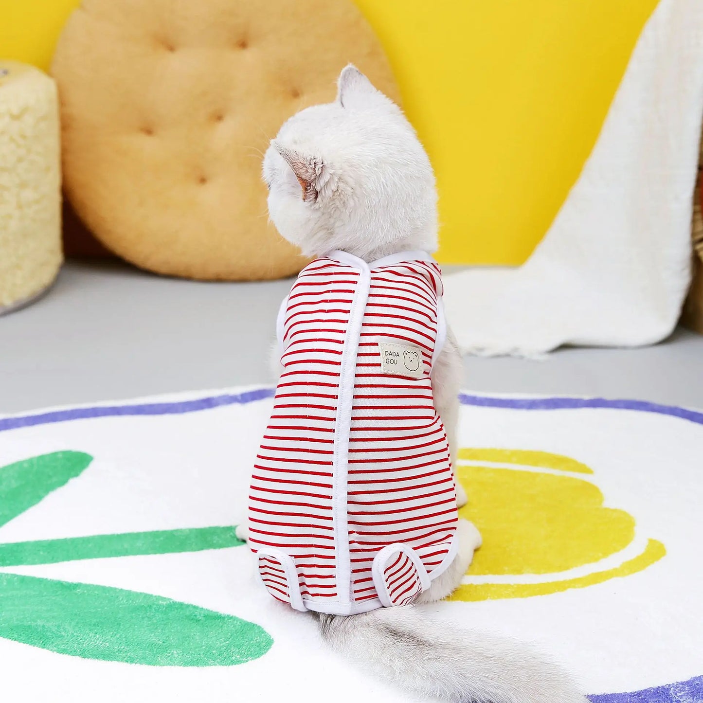 Striped Cat Sterilization Cat Suit