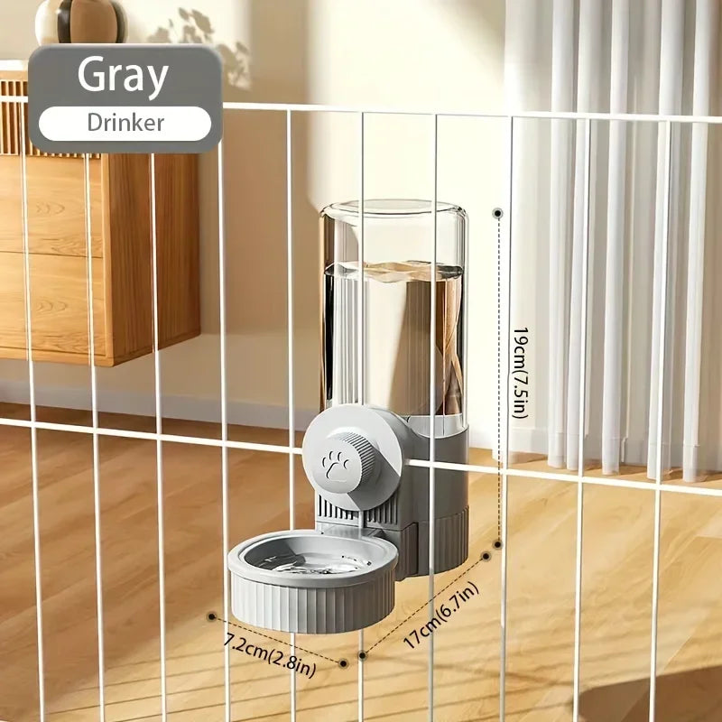 Pet Hanging Water Dispenser & Feeder Bowl