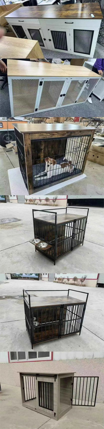 Customizable Wooden Pet Carrier Furniture Furniture Style Dog Crate End Table Hidden Box Furniture