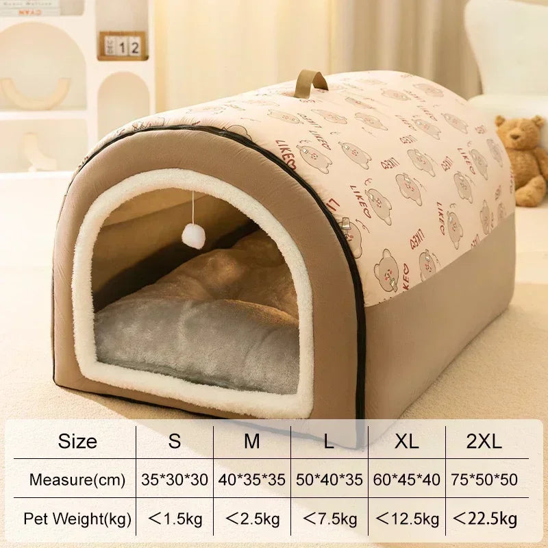 Winter Warm Detachable Pet Sleeping Bed House