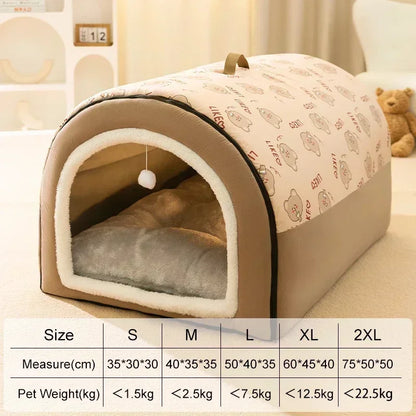 Winter Warm Detachable Pet Sleeping Bed House