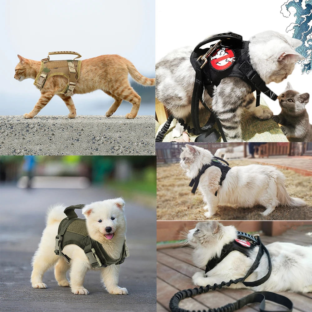 Tactical Cat Adjustable Pet Vest Harness