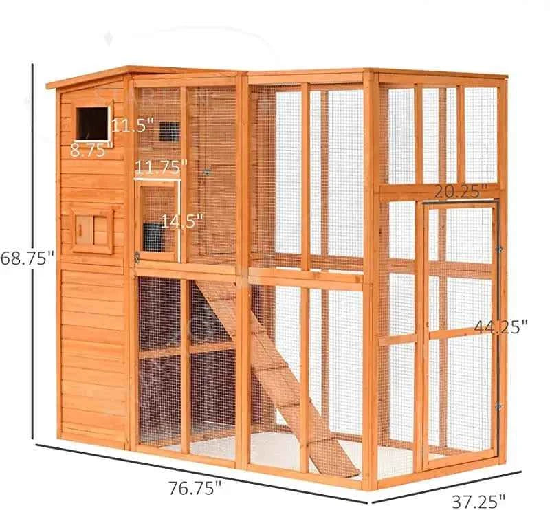 Hot Sale Pet Cage Cat House Cages Wooden Large Cheap Animal Outdoor Solid Wood Pet Villa Houses Furniture