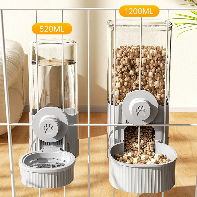 Pet Hanging Water Dispenser & Feeder Bowl