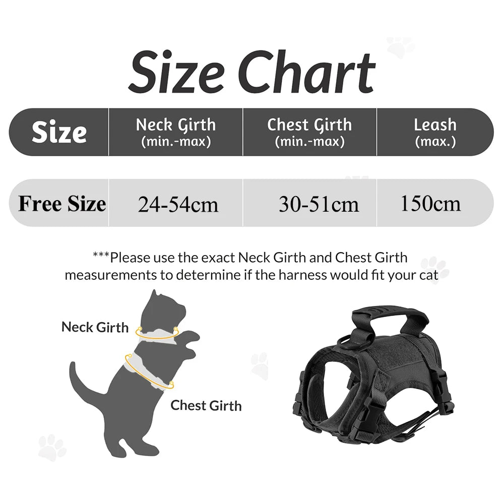 Tactical Cat Adjustable Pet Vest Harness