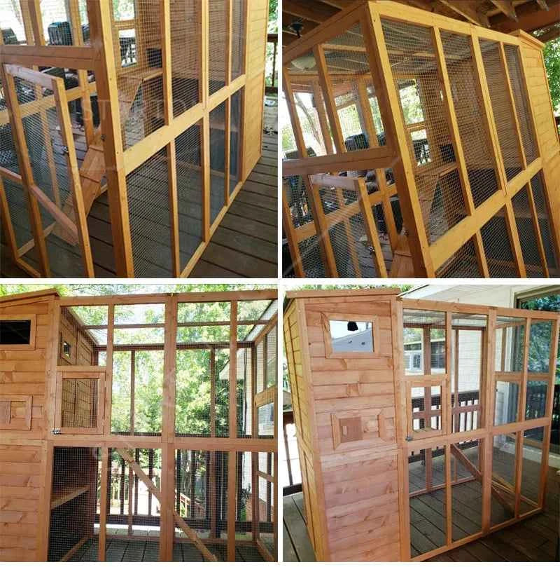 Hot Sale Pet Cage Cat House Cages Wooden Large Cheap Animal Outdoor Solid Wood Pet Villa Houses Furniture