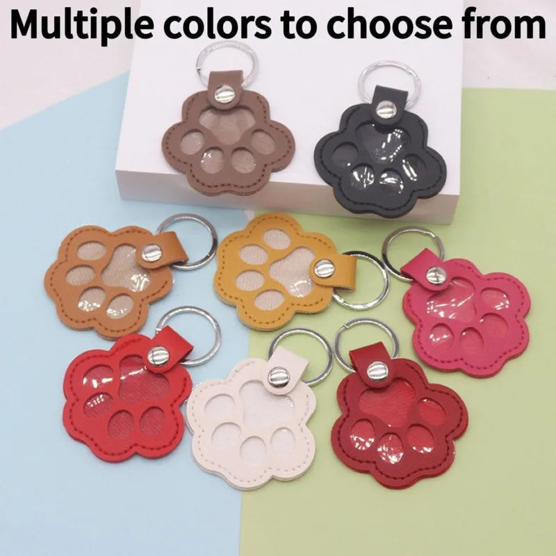 PU Leather Pet Hair Memorial Keychain