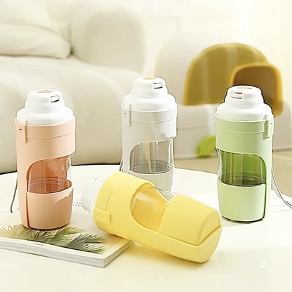 Foldable 2-in-1 Pet Outdoor Drinking Food Feeder Bottle