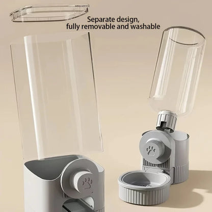 Pet Hanging Water Dispenser & Feeder Bowl