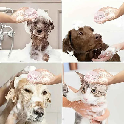 Silicone Dog Bath Massage Gloves Brush.