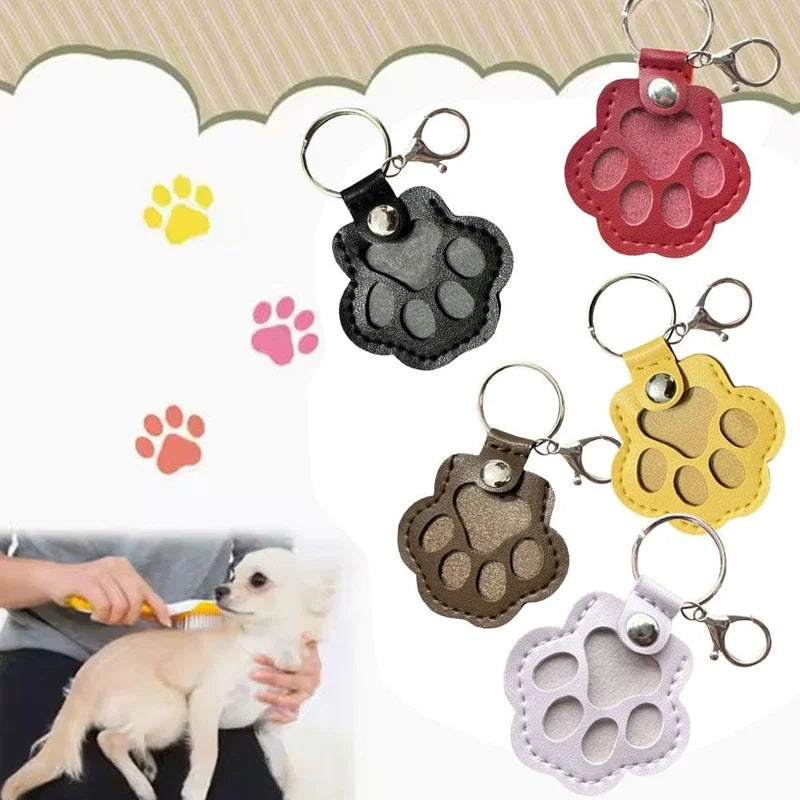 PU Leather Pet Hair Memorial Keychain