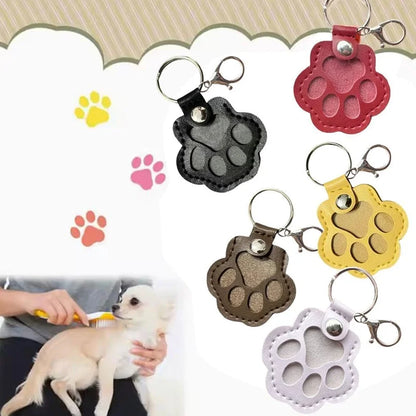PU Leather Pet Hair Memorial Keychain