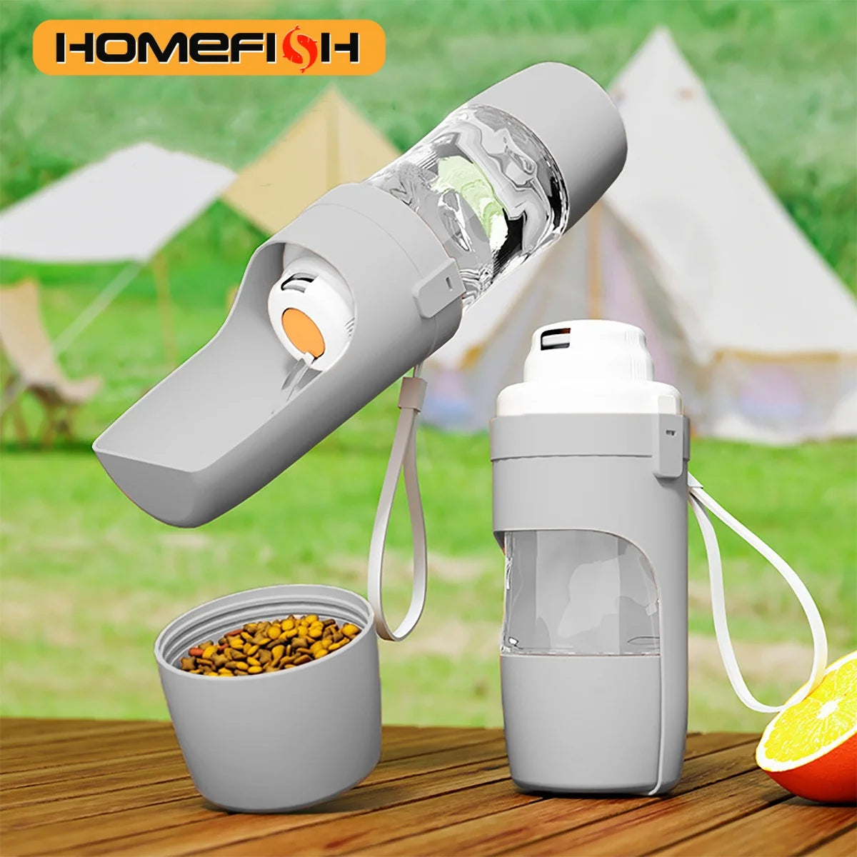 2-in-1 Food & Water Travel Feeder