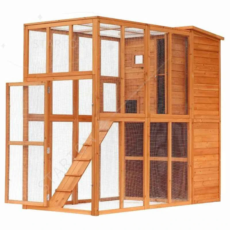 Hot Sale Pet Cage Cat House Cages Wooden Large Cheap Animal Outdoor Solid Wood Pet Villa Houses Furniture