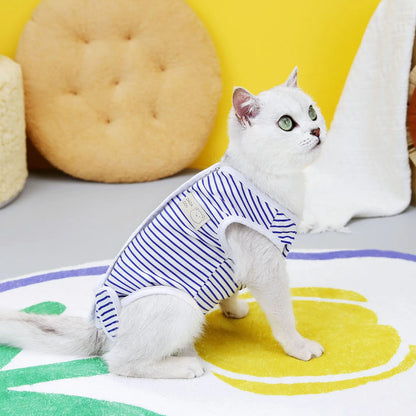 Striped Cat Sterilization Cat Suit