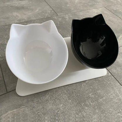 Non-Slip Double Bowl With Stand