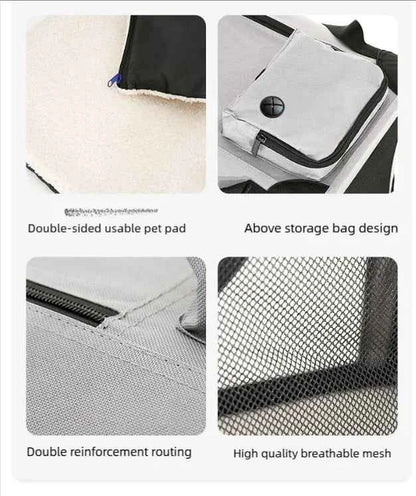 Soft Dog Crates Kennel for Pets 3 Door Soft Sided Folding Travel Pet Car Carrier with Straps and Mat for Dogs, Cats, Rabbits