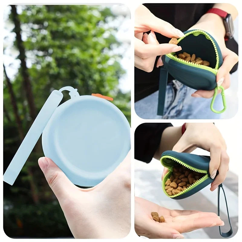 Outdoor Silicone Dog Food Pouch Bag
