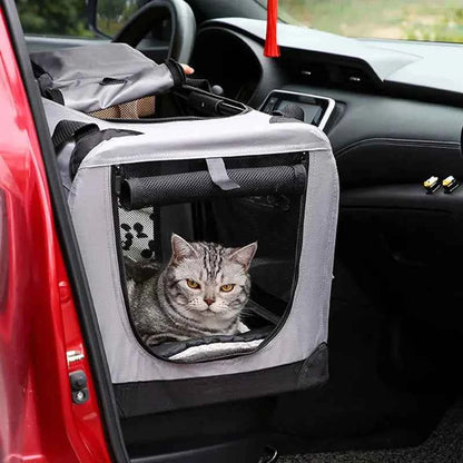 Soft Dog Crates Kennel for Pets 3 Door Soft Sided Folding Travel Pet Car Carrier with Straps and Mat for Dogs, Cats, Rabbits