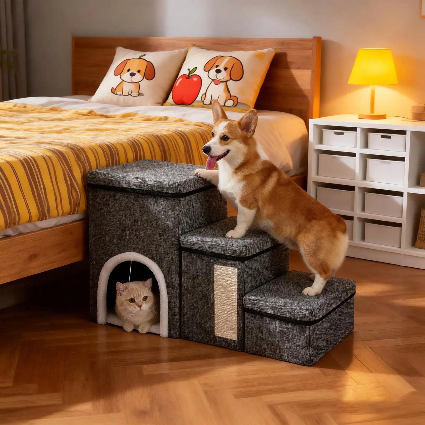 Stairs For Small Dogs With Storage And Condo