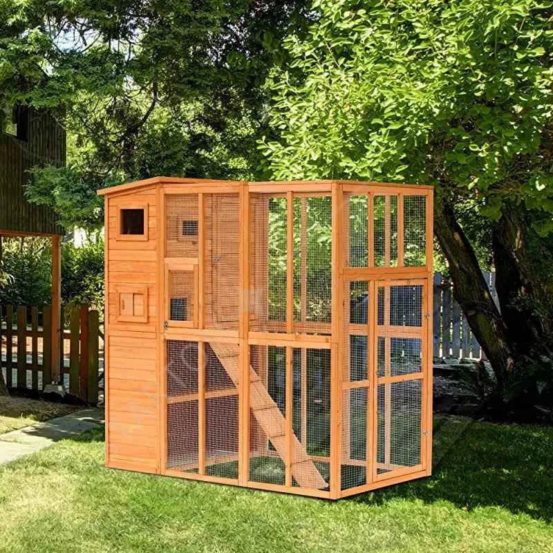Hot Sale Pet Cage Cat House Cages Wooden Large Cheap Animal Outdoor Solid Wood Pet Villa Houses Furniture