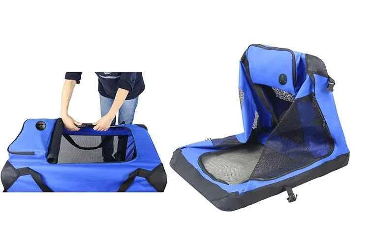 Soft Dog Crates Kennel for Pets 3 Door Soft Sided Folding Travel Pet Car Carrier with Straps and Mat for Dogs, Cats, Rabbits