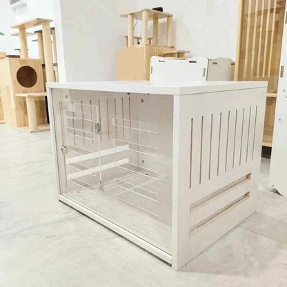 Heavy Duty Dog Crate Furniture Solid Wood Puppy Pet Cages Crates for Large Dogs Modern Indoor Wooden Dog Crate Kennel House