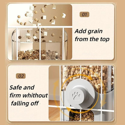 Pet Hanging Water Dispenser & Feeder Bowl