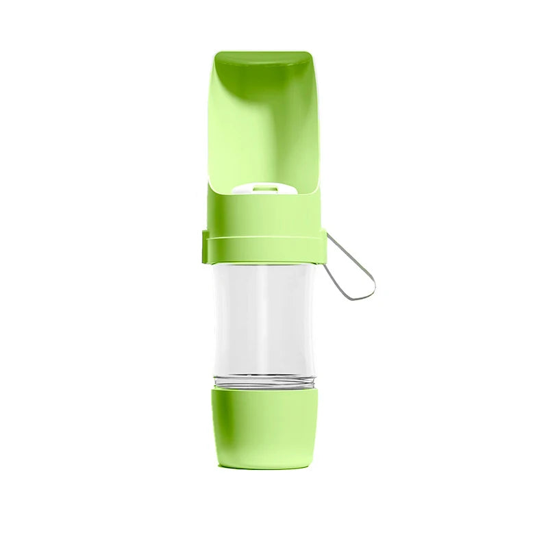 Foldable 2-in-1 Pet Outdoor Drinking Food Feeder Bottle