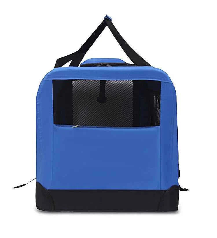 Soft Dog Crates Kennel for Pets 3 Door Soft Sided Folding Travel Pet Car Carrier with Straps and Mat for Dogs, Cats, Rabbits
