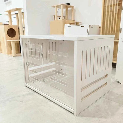 Heavy Duty Dog Crate Furniture Solid Wood Puppy Pet Cages Crates for Large Dogs Modern Indoor Wooden Dog Crate Kennel House